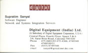 Supratim Sanyal, Digital Equipment Corp. Business Card
